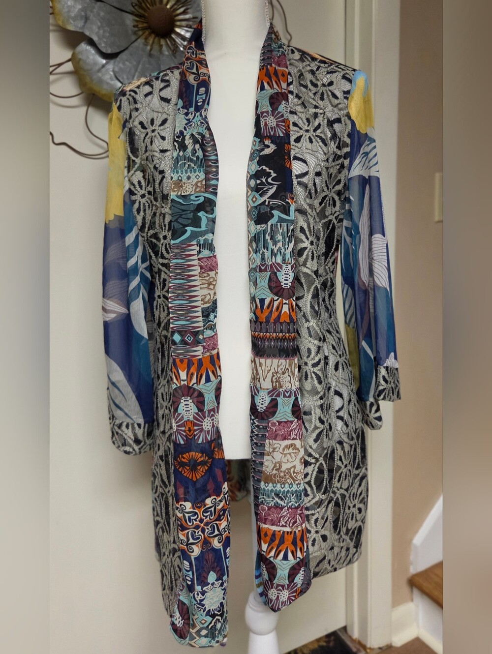 Adore Multicolor Paisley Print Top with Teal and Purple Accents